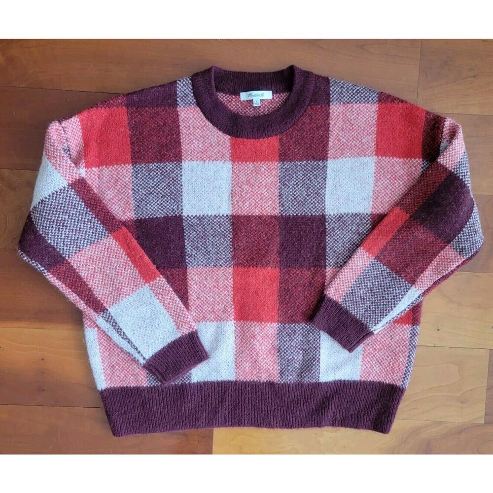 Madewell Fenimore alpaca blend Pullover Sweater in Plaid Size Small
